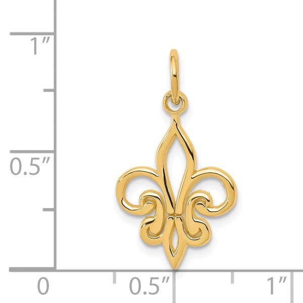 14k Yellow or White Gold Fleur De Lis Charm or Pendant, 13mm (1 2 in) Sale