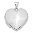 14k White Gold 21mm Polished Domed Heart Locket Online Sale