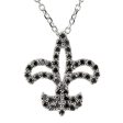 1 4 cttw Black Diamond Fleur-De-Lis Necklace in 14k White Gold Online now