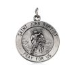 Sterling Silver 18mm St. John The Baptist Medal Necklace, 18 Inch For Cheap