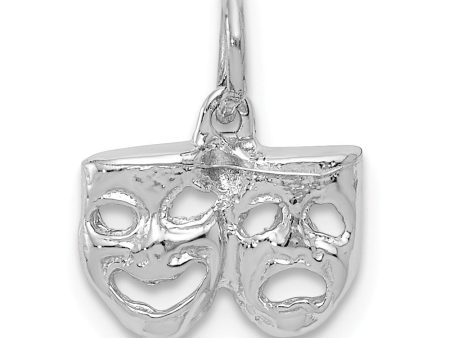 14k White Gold Petite Comedy and Tragedy Charm Online Sale