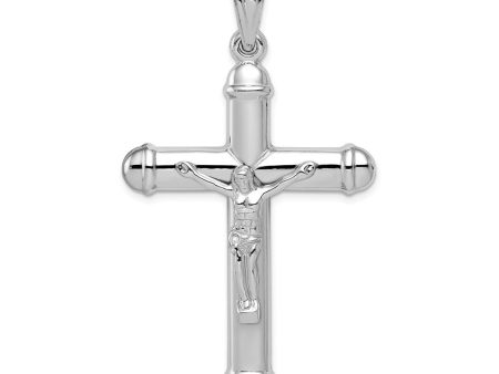 Sterling Silver Rhodium-Plated Reversible Crucifix Pendant, 32 x 56mm Fashion