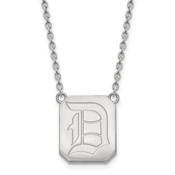 10k White Gold Duquesne U Large Pendant Necklace For Sale