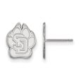 10k White Gold University of South Dakota Small Post Earrings For Cheap