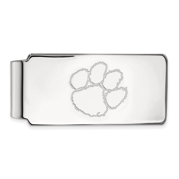 10k White Gold Clemson U Money Clip Online Hot Sale