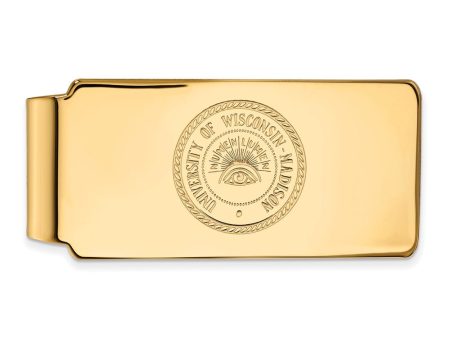 14k Gold Plated Silver U of Wisconsin Money Clip Supply