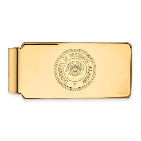 14k Gold Plated Silver U of Wisconsin Money Clip Supply