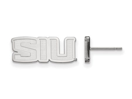 10k White Gold Southern Illinois University XS (Tiny) Post Earrings Online now