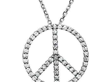 1 3 Carat Diamond Peace Sign Necklace in Platinum Fashion