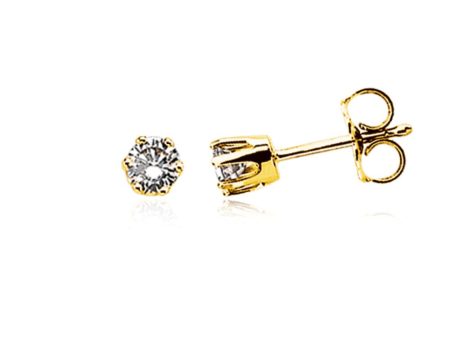 1 3 Carat Diamond Stud Earrings - 14k Yellow Gold For Discount