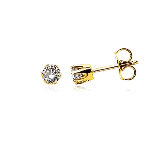 1 3 Carat Diamond Stud Earrings - 14k Yellow Gold For Discount