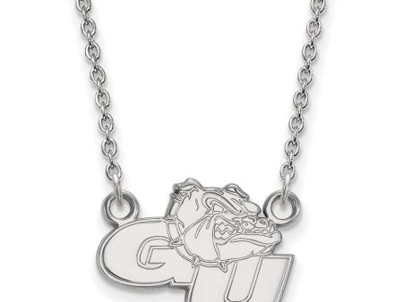 10k White Gold Gonzaga U Small Pendant Necklace For Sale