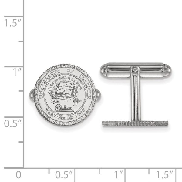 Sterling Silver University of Illinois Crest Cuff Links Online now