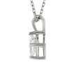 1 2 Ct Princess Diamond Solitaire Necklace in 14k White Gold, 18 Inch Online Sale