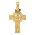 14k Two Tone Gold INRI Celtic Crucifix Pendant, 20 x 36mm Discount