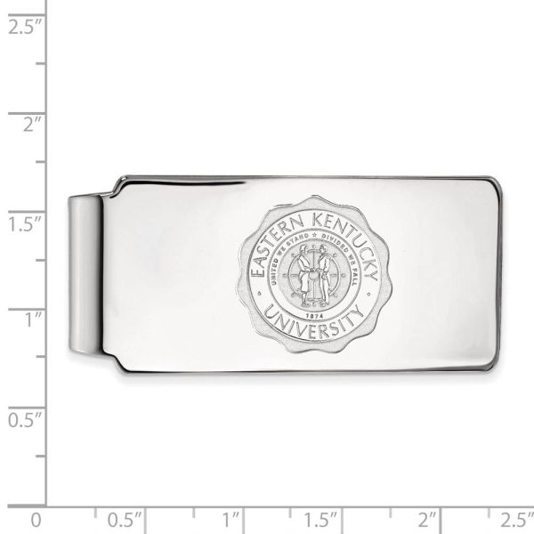 10k White Gold Eastern Kentucky U Crest Money Clip Fashion