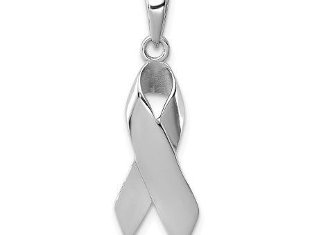 Sterling Silver Polished Cancer Awareness Ribbon Pendant Online Sale