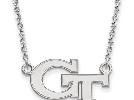 10k White Gold Georgia Technology Small  GT  Pendant Necklace Online