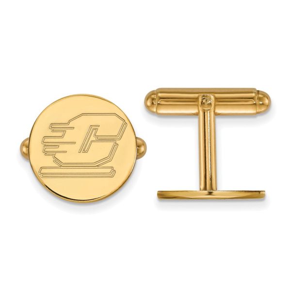 14k Gold Plated Silver Central Michigan University Cuff Links For Cheap