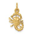 14k Yellow Gold Scorpio the Scorpion Zodiac Satin & Diamond Cut Charm Sale