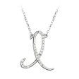 1 10 Ctw Diamond 14k White Gold Medium Script Initial I Necklace, 17in Online now