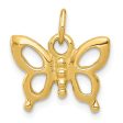 14k Yellow Gold Polished Butterfly Silhouette Charm, 15mm Supply