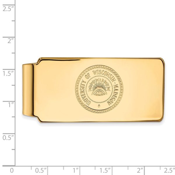 14k Gold Plated Silver U of Wisconsin Money Clip Supply