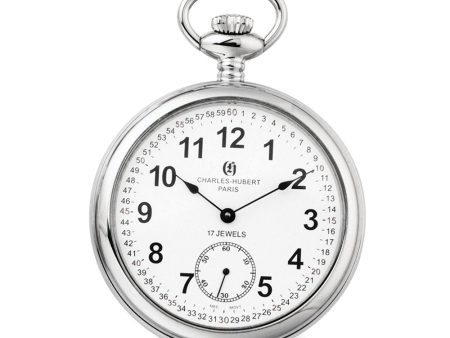 Charles Hubert Stainless Steel Open Face 52mm Analog Pocket Watch Online