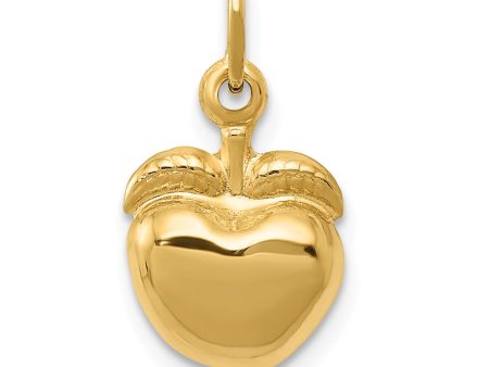 14k Yellow Gold 3D Puffed Apple Charm Discount