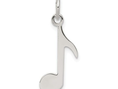 Sterling Silver Polished Music Note Charm For Sale