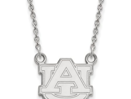 10k White Gold Auburn U Small  AU  Pendant Necklace Fashion