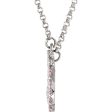 XOXO Pink Cubic Zirconia and Sterling Silver Necklace, 18 Inch on Sale