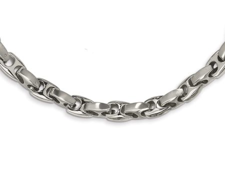 Mens 10mm Stainless Steel Advanced Anchor Chain Necklace, 20 Inch For Discount