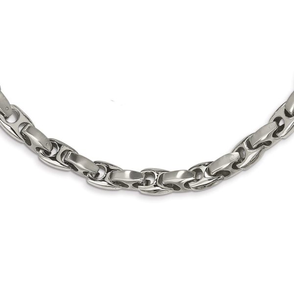 Mens 10mm Stainless Steel Advanced Anchor Chain Necklace, 20 Inch For Discount