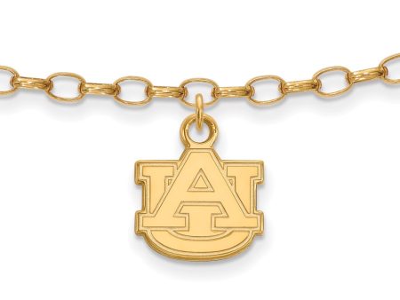 14k Gold Plated Sterling Silver Auburn University Anklet, 9 Inch Supply