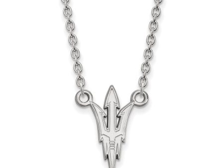 10k White Gold Arizona State Large Trident Pendant Necklace Sale