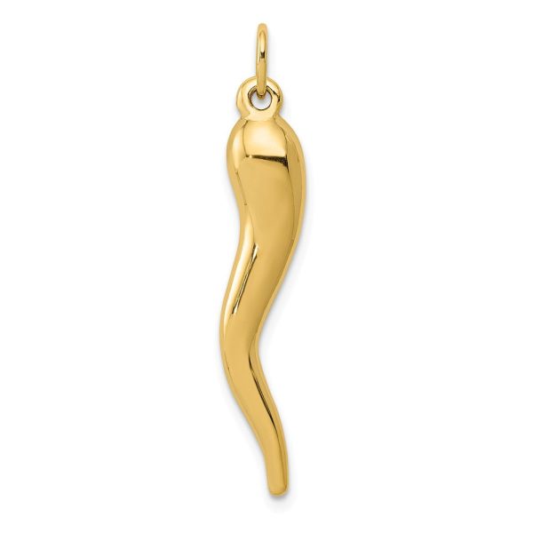 14k Yellow Gold Hollow Italian Horn Pendant, 5mm Sale