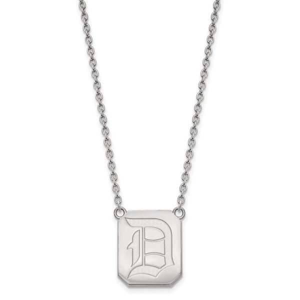 10k White Gold Duquesne U Large Pendant Necklace For Sale