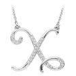 1 8 Ctw Diamond Sterling Silver Medium Script Initial X Necklace, 16in For Cheap