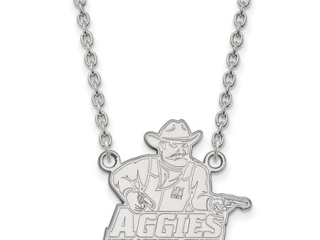 10k White Gold New Mexico State Large Pendant Necklace Discount