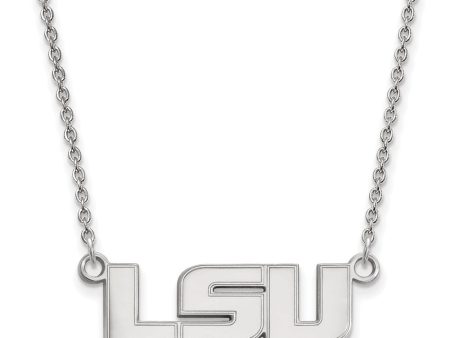 10k White Gold Louisiana State Small  LSU  Pendant Necklace Supply