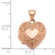 14k Rose Gold 15mm Scroll Heart Locket Discount