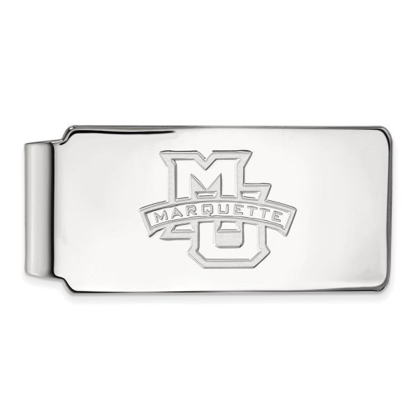 10k White Gold Marquette U Money Clip Hot on Sale