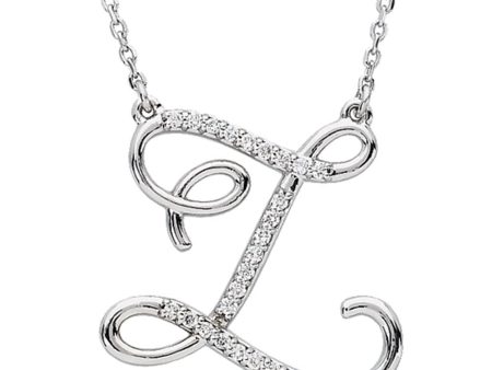 1 8 Ctw Diamond Sterling Silver Medium Script Initial Z Necklace, 16in Fashion