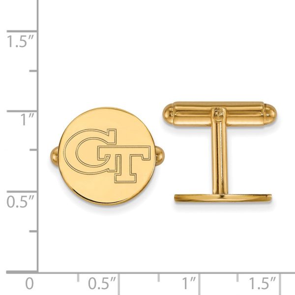 14k Gold Plated Silver Georgia Technology Cuff Links For Sale