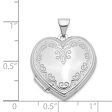 14k White Gold 21mm Ornate Heart Locket For Sale