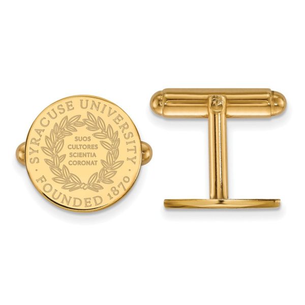 14k Yellow Gold Syracuse University Crest Cuff Links Discount