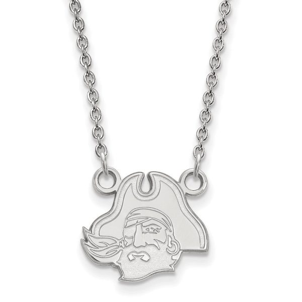 10k White Gold East Carolina U Small Pendant Necklace Online now