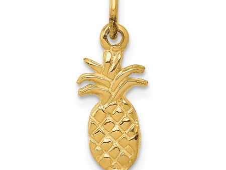 14k Yellow Gold Small Polished Pineapple Charm Cheap