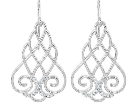 1 4 Carat Vintage Diamond Lattice Earrings in Sterling Silver For Cheap